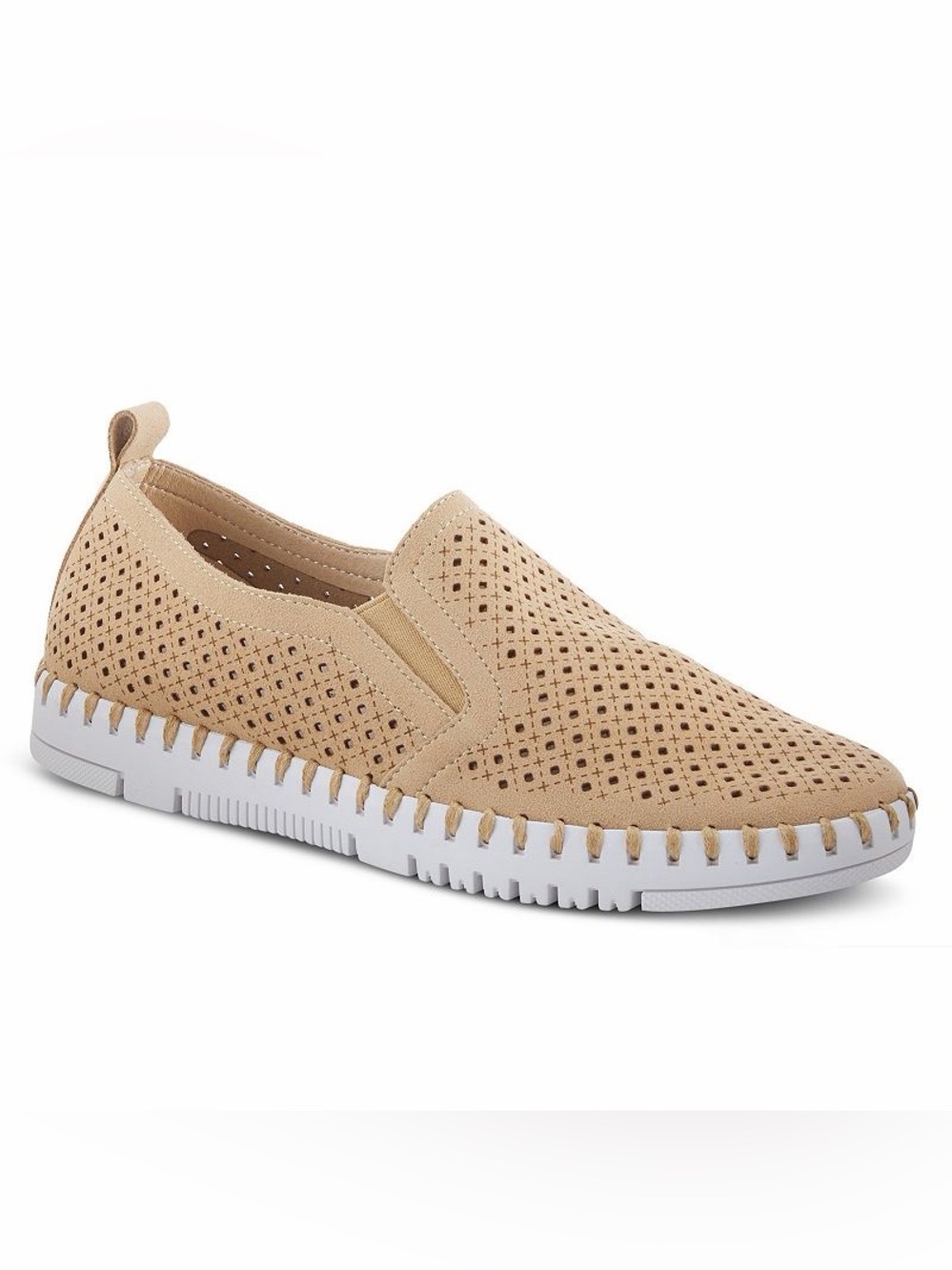 Patrizia by Spring Step Surfie Tan Perforated Comfort Slip-On Sneakers 40/9